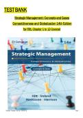 Test Bank - Strategic Management Concepts and Cases Competitiveness and Globalization&comma; 14th Edition by Hitt&comma; Ireland&comma; & Hoskisson All 1-13 Chapters Covered &comma;Latest Edition&NewLine;