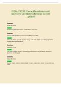 DBIA FINAL Exam Questions and&NewLine;Answers Verified Solutions Latest&NewLine;Update
