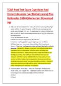 TCAR Post Test Exam Questions And &NewLine;Correct Answers &lpar;Verified Answers&rpar; Plus &NewLine;Rationales 2026 Q&A Instant Download &NewLine;Pdf 