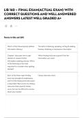 LIB 160 &ndash; FINAL EXAM&lpar;ACTUAL EXAM&rpar; WITH CORRECT QUESTIONS AND WELL ANSWERED ANSWERS LATEST WELL GRADED A&plus; 