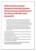 M100 Community Association &NewLine;Management Examination Questions &NewLine;And Correct Answers &lpar;Verified Answers&rpar; &NewLine;Plus Rationales 2026 Q&A Instant &NewLine;Download Pdf 