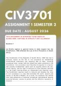CIV3701 Assignment 1 &lbrace;COMPLETE ANSWERS&rcub; Semester 2 &lpar;Due Date Agusut 2026
