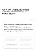 NUR 471 EXAM 1 STUDY GUIDE &vert; COMPLETE NURSING EXAM REVIEW QUESTIONS AND ANSWERS 2026&sol;2027