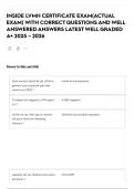 INSIDE LVMH CERTIFICATE EXAM&lpar;ACTUAL EXAM&rpar; WITH CORRECT QUESTIONS AND WELL ANSWERED ANSWERS LATEST WELL GRADED A&plus; 2025 &ndash; 2026