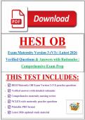 HESI OB Maternity V1 - v3&vert; Verified Questions & Answers with Detailed Explanations &vert; Latest 2026 HESI Maternity Exam Prep
