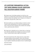 ATI CAPSTONE FUNDAMENTALS ACTUAL&NewLine;TEST PAPER PREMIUM SOLVED QUESTIONS&NewLine;FULL SOLUTION ALREADY PASSED 