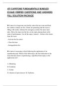 ATI CAPSTONE FUNDAMENTALS BUNDLED&NewLine;EXAMS VERIFIED QUESTIONS AND ANSWERS&NewLine;FULL SOLUTION PACKAGE&NewLine;
