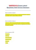 SARTECH III Exam Questions and Correct Answers Study Guide