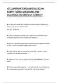 ATI CAPSTONE FUNDAMENTALS EXAM&NewLine;SCRIPT TESTED QUESTIONS AND&NewLine;SOLUTIONS 100 PERCENT CORRECT
