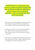 BCMAP Monitor Certification Exam Overview WITH ACCURATE QUESTIONS AND ANSWERS &lpar;VERIFIED ANSWERS&rpar; &vert; LATEST &lpar;2026&sol;2027&rpar; UPDATED VERSION &vert; 100&percnt; GUARANTEED PASS &lbrace;JUST RELEASED&rcub;