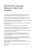WGU Information Technology Management - C954 UCertify Latest 2026&sol;2027 Exam Questions and Verified Solutions