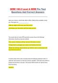 SERE 100&period;2 Level A Pre Test Questions and Correct Answers