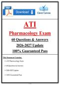 ATI Pharmacology Exam 2026-2027 