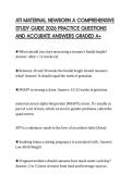 ATI MATERNAL NEWBORN A COMPREHENSIVE&NewLine;STUDY GUIDE 2026 PRACTICE QUESTIONS&NewLine;AND ACCURATE ANSWERS GRADED A&plus;