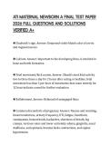 ATI MATERNAL NEWBORN A FINAL TEST PAPER&NewLine;2026 FULL QUESTIONS AND SOLUTIONS&NewLine;VERIFIED A&plus;