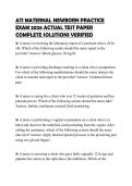 ATI MATERNAL NEWBORN PRACTICE&NewLine;EXAM 2026 ACTUAL TEST PAPER&NewLine;COMPLETE SOLUTIONS VERIFIED