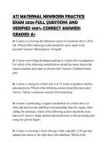 ATI MATERNAL NEWBORN PRACTICE&NewLine;EXAM 2026 FULL QUESTIONS AND&NewLine;VERIFIED 100&percnt; CORRECT ANSWERS&NewLine;GRADED A&plus;