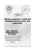 SEP1503  Assignment 1 &lpar;COMPLETE ANSWERS&rpar;semester 2 2026 - DUE  August 2026  &semi; 100&percnt; trusted&comma; comprehensive and complete reliable solution with clear explanation