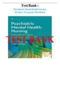 Test bank for Psychiatric Mental Health Nursing 9th Edition &vert; Townsend & Morgan &vert; 2026&sol;2027 Latest Updated Questions & Correct Answers A&plus; Grade