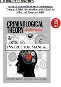Instructor's Manual for Criminological Theory&colon; A Brief Introduction 4th Edition by J&period; Mitchell Miller & Christopher Schreck &vert; Chapters 1&ndash;10 &vert; 2026 Study Guide &vert; Instant PDF Download