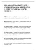2026 AQA A LEVEL CHEMISTRY PAPER 2&NewLine;UPDATED ACTUAL EXAM QUESTIONS AND&NewLine;CORRECT ANSWERS FULL SOLUTION&NewLine;GRADED A&plus;