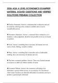 2026 AQA A LEVEL ECONOMICS EXAMPREP&NewLine;MATERIAL SOLVED QUESTIONS AND VERIFIED&NewLine;SOLUTIONS PREMIUM COLLECTION