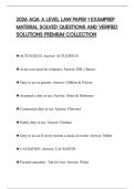2026 AQA A LEVEL LAW PAPER 1 EXAMPREP&NewLine;MATERIAL SOLVED QUESTIONS AND VERIFIED&NewLine;SOLUTIONS PREMIUM COLLECTION