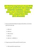ATI TEAS Nursing Entrance Exam WITH ACCURATE QUESTIONS AND ANSWERS &lpar;VERIFIED ANSWERS&rpar; &vert; LATEST &lpar;2026&sol;2027&rpar; UPDATED VERSION &vert; 100&percnt; GUARANTEED PASS &lbrace;JUST RELEASED&rcub;