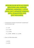 AUXCOM EXAM WITH ACCURATE QUESTIONS AND ANSWERS &lpar;VERIFIED ANSWERS&rpar; &vert; LATEST &lpar;2026&sol;2027&rpar; UPDATED VERSION &vert; 100&percnt; GUARANTEED PASS &lbrace;JUST RELEASED&rcub;