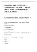 2026 AQA A LEVEL PSYCHOLOGY&NewLine;COMPREHENSIVE TEST BANK COMPLETE&NewLine;QUESTIONS AND ANSWERS PRACTICE&NewLine;SOLUTION VERIFIED