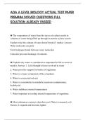 AQA A LEVEL BIOLOGY ACTUAL TEST PAPER&NewLine;PREMIUM SOLVED QUESTIONS FULL&NewLine;SOLUTION ALREADY PASSED