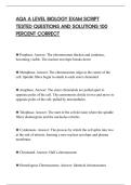 AQA A LEVEL BIOLOGY EXAM SCRIPT&NewLine;TESTED QUESTIONS AND SOLUTIONS 100&NewLine;PERCENT CORRECT