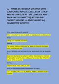 D2 - WATER DISTRIBUTION OPERATOR EXAM &lpar;CALIFORNIA&rpar; NEWEST ACTUAL EXAM &vert;&vert; MOST RECENT EXAM 2026 ACTUAL COMPLETE REAL EXAM &sol;&sol;WITH COMPLETE QUESTIONS AND CORRECT ANSWERS &lpar;ALREADY GRADED A&plus;&rpar; &vert; GUARANTEED SUCCESS&excl;&excl;