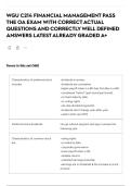 WGU C214 FINANCIAL MANAGEMENT PASS THE OA EXAM WITH CORRECT ACTUAL QUESTIONS AND CORRECTLY WELL DEFINED ANSWERS LATEST ALREADY GRADED A&plus;