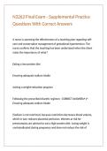 N3262 Final Exam - Supplemental Practice Questions With Correct Answers