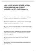 AQA A LEVEL BIOLOGY UPDATED ACTUAL&NewLine;EXAM QUESTIONS AND CORRECT&NewLine;ANSWERS FULL SOLUTION GRADED A&plus;
