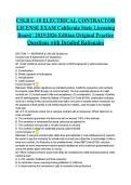 CSLB C-10 ELECTRICAL CONTRACTOR LICENSE EXAM California State Licensing Board &vert; 2025&sol;2026 Edition Original Practice Questions with Detailed Rationales&NewLine;