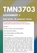 TMN3703 Assignment 3 &lbrace;COMPLETE ANSWERS&rcub; Due Date 19 August 2026