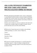 AQA A LEVEL PSYCHOLOGY EXAMINATION&NewLine;PREP STUDY GUIDE LATEST UPDATED&NewLine;PRACTICE SOLUTION VERIFIED 100 PERCENT