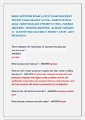 BASIC NUTRITION EXAM &lpar;LATEST EXAM 2026&rpar; MOST &NewLine;RECENT EXAM 2026&vert;2027 ACTUAL COMPLETE REAL &NewLine;EXAM  QUESTIONS AND CORRECTLY WELL DEFINED &NewLine;ANSWERS  &lpar;VERIFIED ANSWERS&rpar;  ALREADY GRADED                         &NewLine;A&plus;  GUARANTEED SUCCESS&excl;&excl;&excl; NEWEST  EXAM &vert; JUST &NewLine;