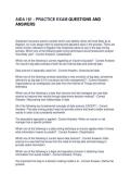 AIDA 181 - PRACTICE EXAM QUESTIONS AND ANSWERS