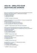 AIDA 181 - SIMULATED EXAM QUESTIONS AND ANSWERS