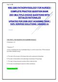 NSG 3280 PATHOPHYSIOLOGY FOR NURSES I &NewLine;COMPLETE PRACTICE QUESTION BANK &NewLine;250&plus; MULTIPLE-CHOICE QUESTIONS WITH &NewLine;DETAILED RATIONALES &NewLine;UPDATED FOR 2026-2027 ACADEMIC YEAR &vert; &NewLine;100&percnt; VERIFIED SOLUTIONS &vert; GRADED A&plus; 