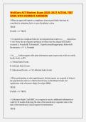 WellCare ACT Mastery Exam 2026&sol;2027 ACTUAL TEST&NewLine;BANK WITH CORRECT ANSWERS