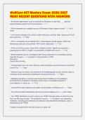 WellCare ACT Mastery Exam&colon; 2026&sol;2027&NewLine;MOST RECENT QUESTIONS WITH ANSWERS&NewLine;