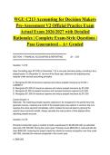 WGU C213 Accounting for Decision Makers Pre-Assessment V2 Official Practice Exam Actual Exam 2026&sol;2027 with Detailed Rationales &vert; Complete Exam-Style Questions &vert; Pass Guaranteed &ndash; A&plus; Graded&NewLine;&NewLine;