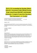 WGU C213 Accounting for Decision Makers Objective Assessment Guide Official Practice Exam Actual Exam 2026&sol;2027 with Detailed Rationales &vert; Complete Exam-Style Questions &vert; Pass Guaranteed &ndash; A&plus; Graded&NewLine;&NewLine;