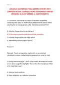 ARKANSAS MASTER ELECTRICIAN EXAM  REVIEWS WITH &NewLine;COMPLETE ACTUAL EXAM QUESTIONS AND CORRECT VERIFIED &NewLine;ANSWERS&sol; ALREADY GRADED A&plus; &lpar;MOST RECENT&excl;&excl;&rpar;