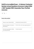 NASCLA Accredited Exam - JJ Johnson Contractor Seminar Actual Questions & Answers &lpar;Latest 2026 &sol; 2027 Update&rpar; 100&percnt; Guarantee Pass &lpar;Verified Answers&rpar;