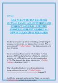 AHA ACLS Written Exam 2026 &ndash; Verified Questions & Correct Answers &lpar;Graded A&plus;&rpar;